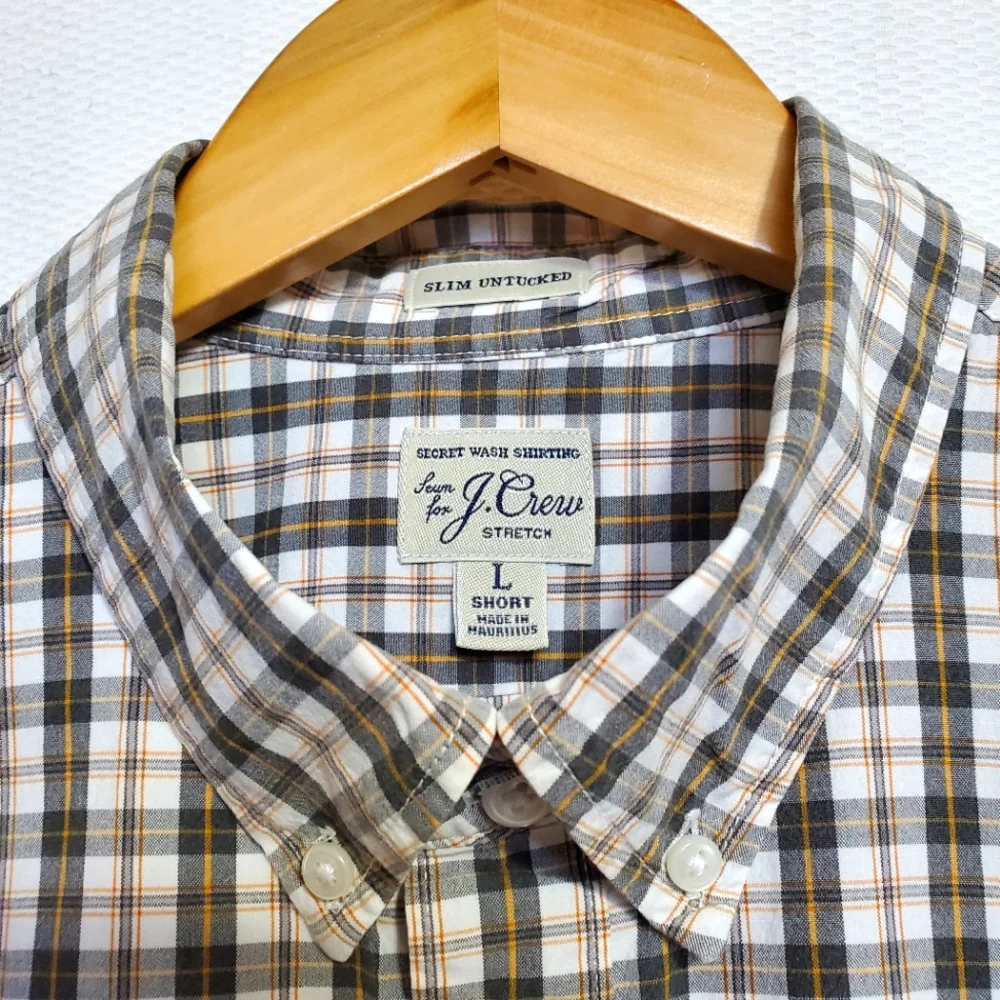 J. Crew Plaid Slim Untucked Fit Longsleeve Button Down Shirt Large